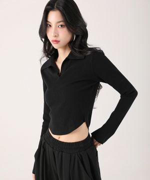 Ant Waist Collar Knit BLACK