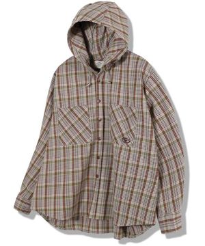 체크 후드 셔츠