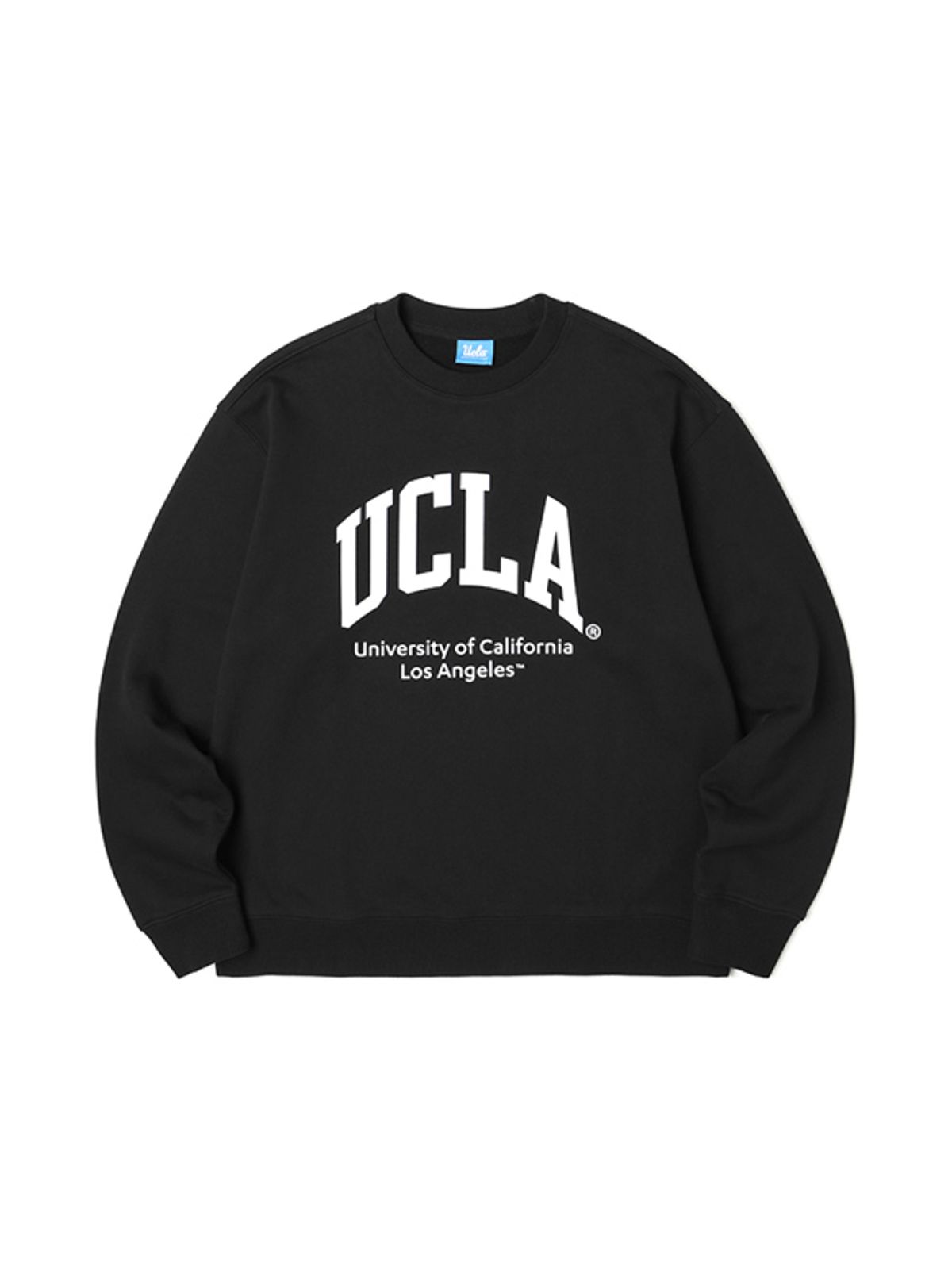 유씨엘에이(UCLA) 남여공용 UCLA 로고 베이직 크루넥 쮸리 맨투맨[BLACK](UZ9LT8A_39)