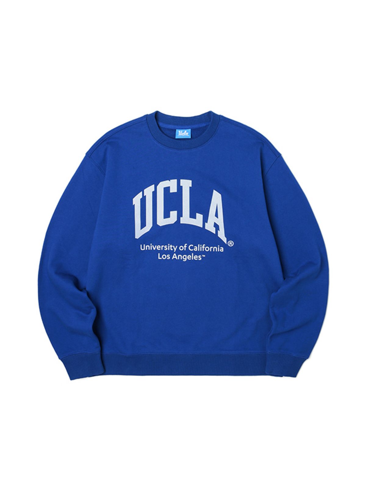 유씨엘에이(UCLA) 남여공용 UCLA 로고 베이직 크루넥 쮸리 맨투맨[C-BLUE](UZ9LT8A_46)