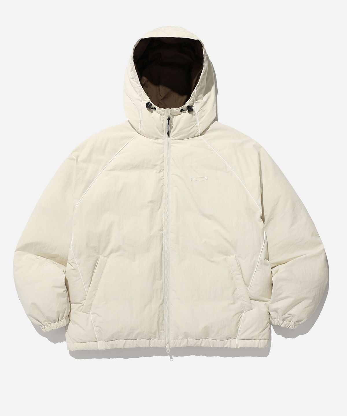 피지컬 디파트먼트(PHYSICAL DEPARTMENT) PIPING SIGN LOGO HOODIE PADDING IVORY
