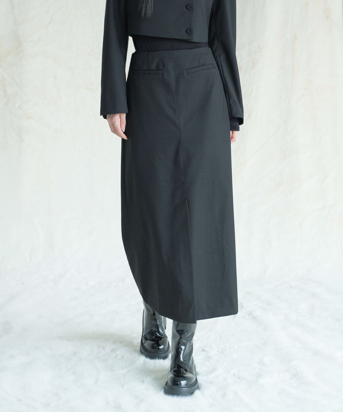 어반드레스(AVANDRESS) Karin Slit Maxi Long Skirt BLACK
