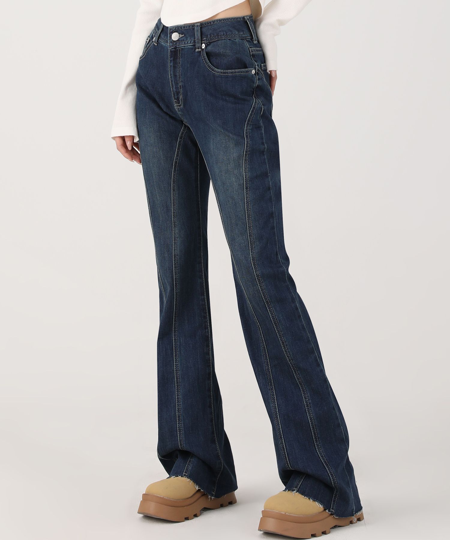 【AVANDRESS】Thin Bootscut Pants WASHING 2色 ★早い者勝ち★ MUSINSA | AVANDRESS Thin Bootscut Pants BLUE