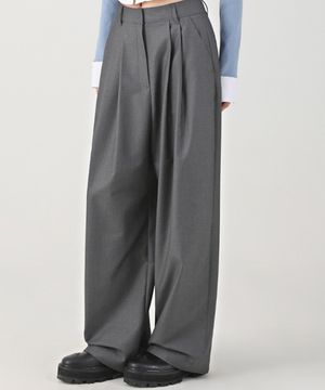 Two-Tuck Slacks 101 GREY