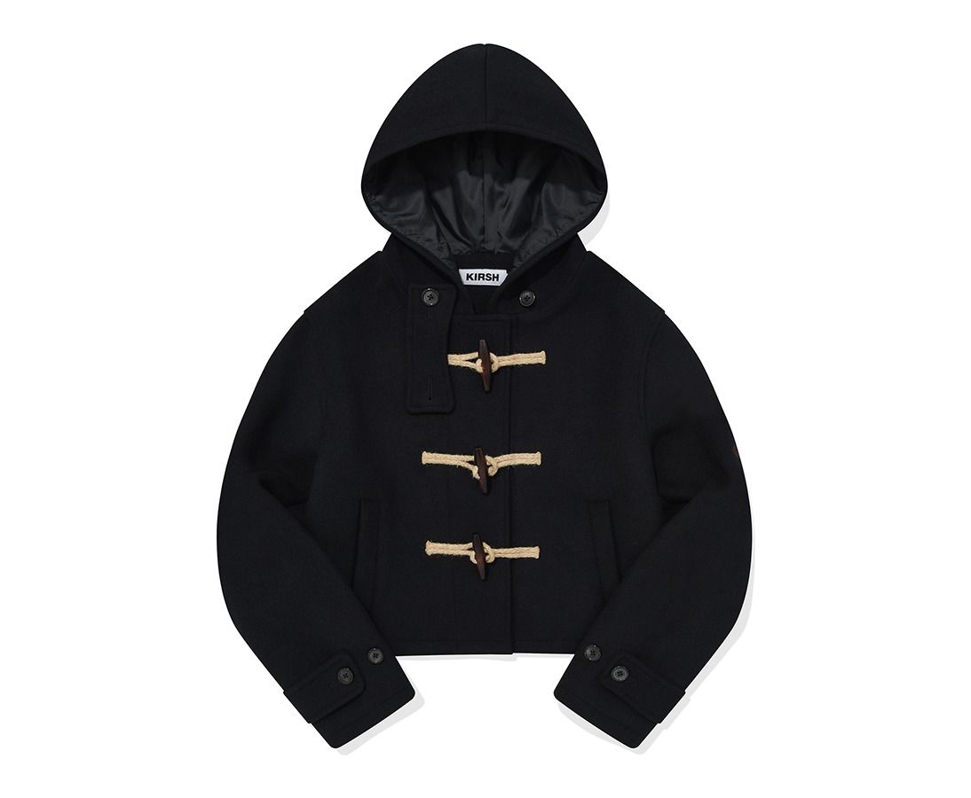 MUSINSA | KIRSH Cherry Hooded Half Duffel Coat [Navy]