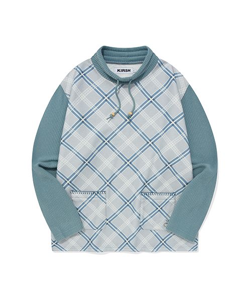 ★KIRSH★ Coloring Check Pattern Sweatshirt Mint MUSINSA | KIRSH Coloring check pattern sweatshirt [mint]