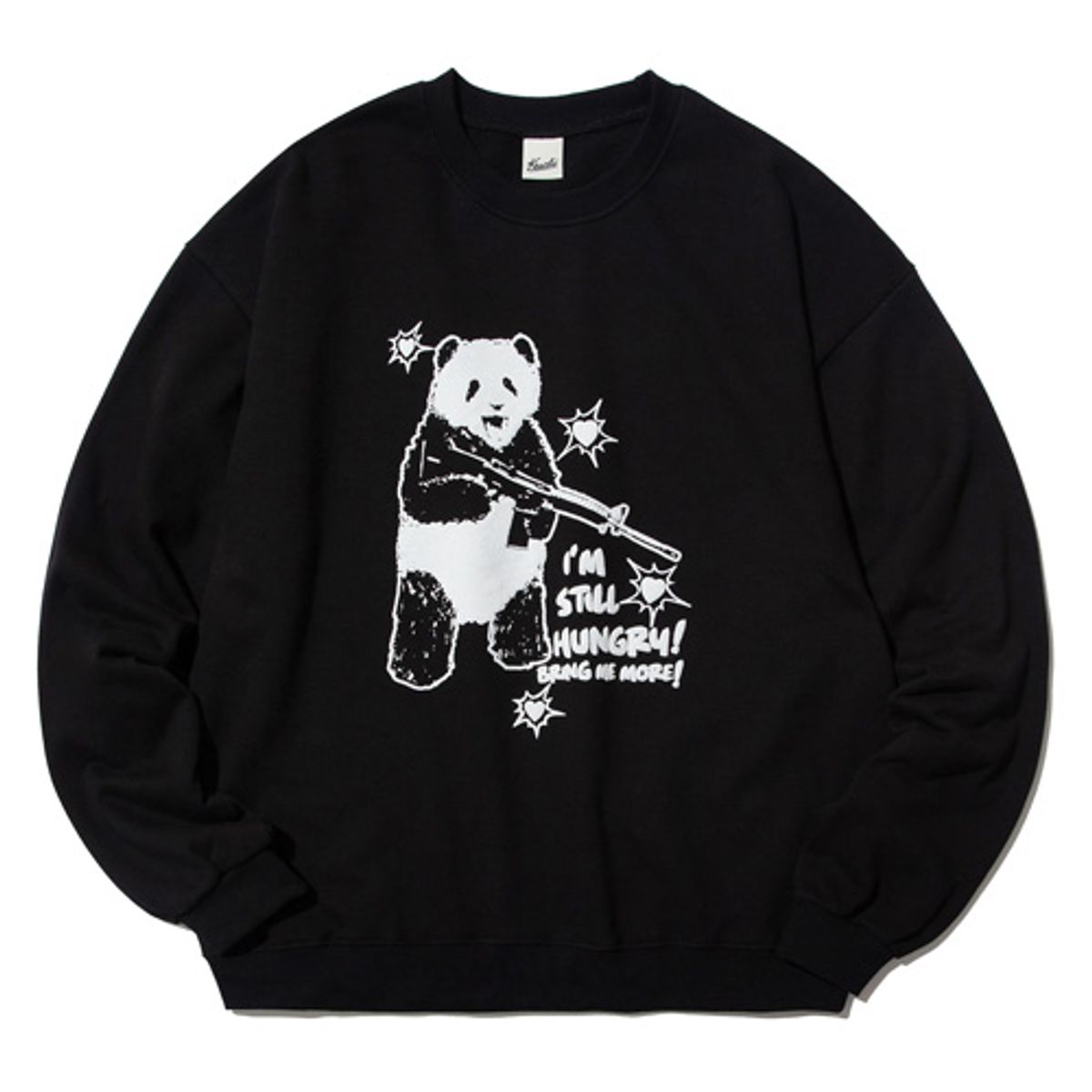 크루치(KRUCHI) HUNGRY PANDA SWEATSHIRT (BLACK)