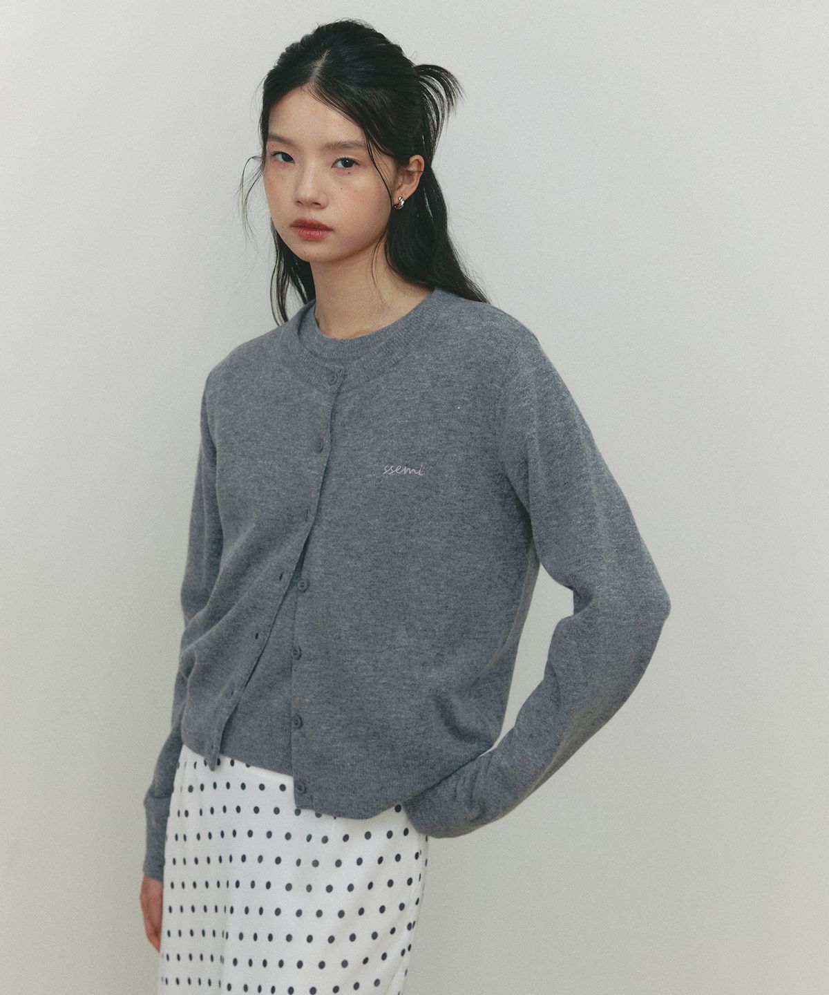 쎄미(SSEMI) CLASSIC WOOL CARDIGAN(GR)