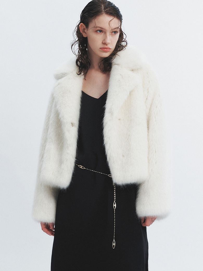 MIA FAUX FUR JACKET WHITE
