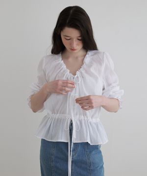 THREE RIBBON BLOUSE(IV)