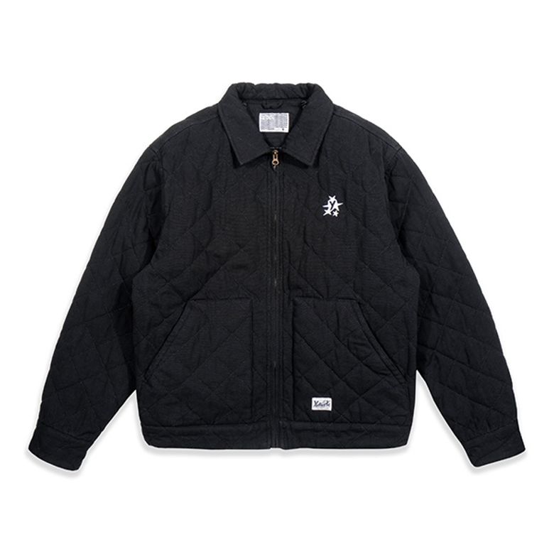 QUILTED ZIP UP JUMPER_BLACK