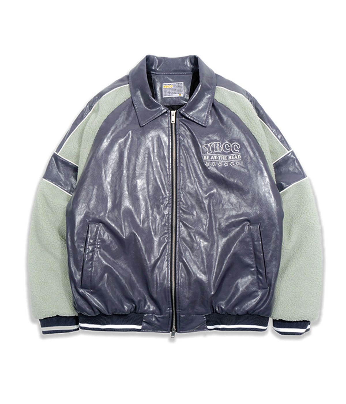 유쓰배쓰(YOUTHBATH) FLEECE LEATHER BLOUSON_GREY