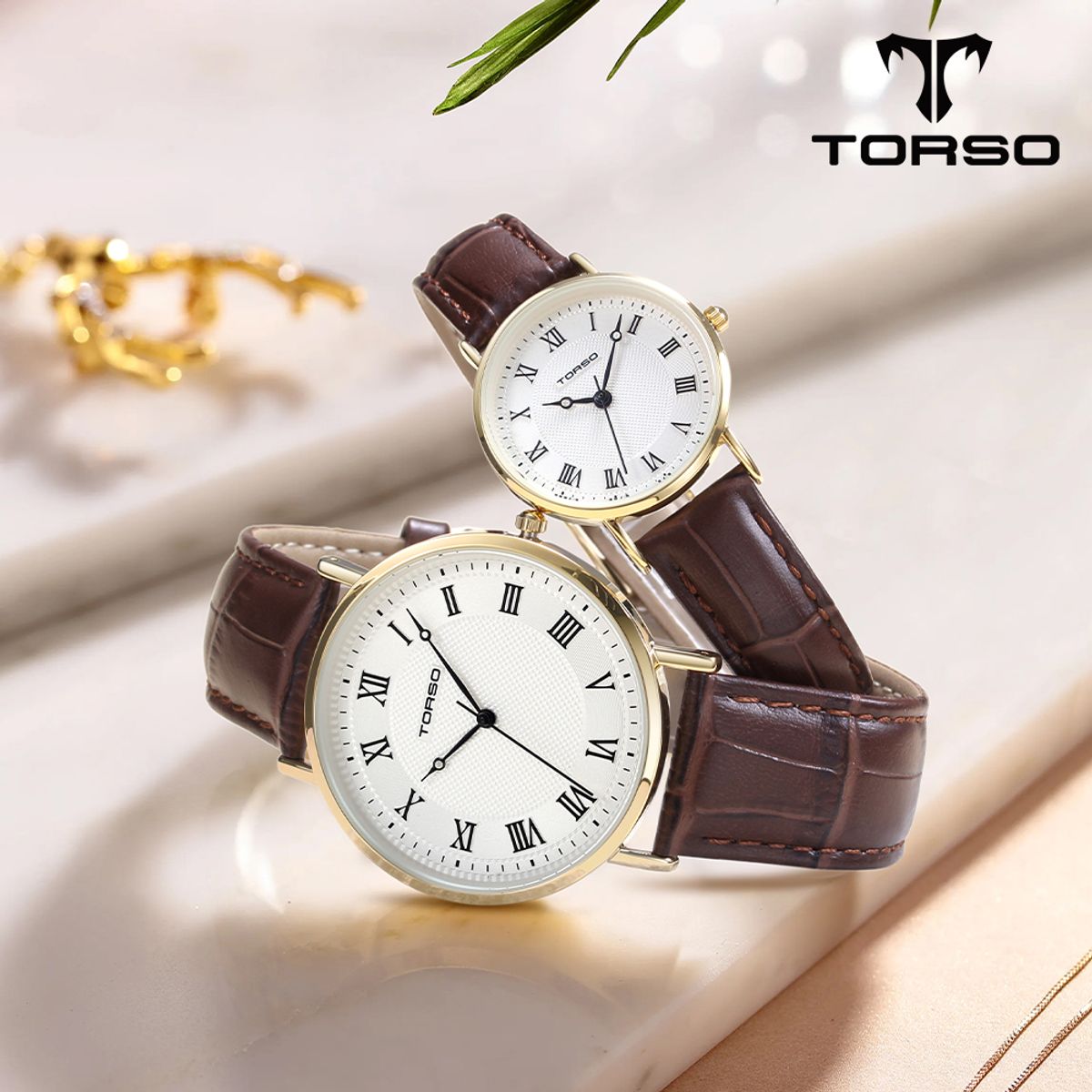 토르소(TORSO) T107L-GSBR 클라시코 쿼츠 커플 워치 남여 가죽 시계