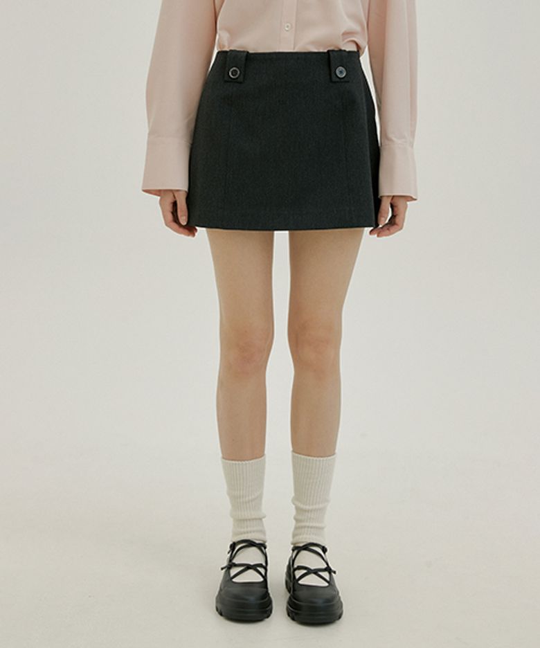 LOW RISE SKIRT - CHARCOAL