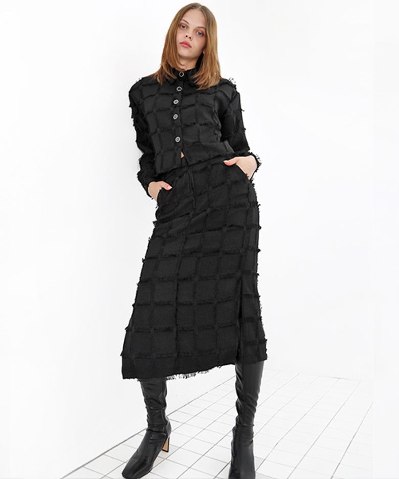 프린지 블랙 스커트 _ Fringe Black Skirt