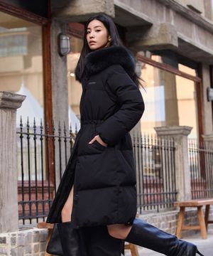 여성 켈리 구스다운 롱패딩 (BLACK)