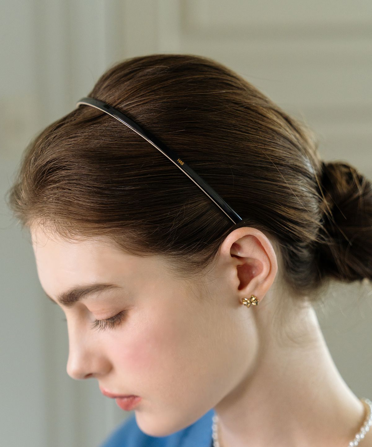 하스(HAS) HFS006 Thin black celluloid hairband