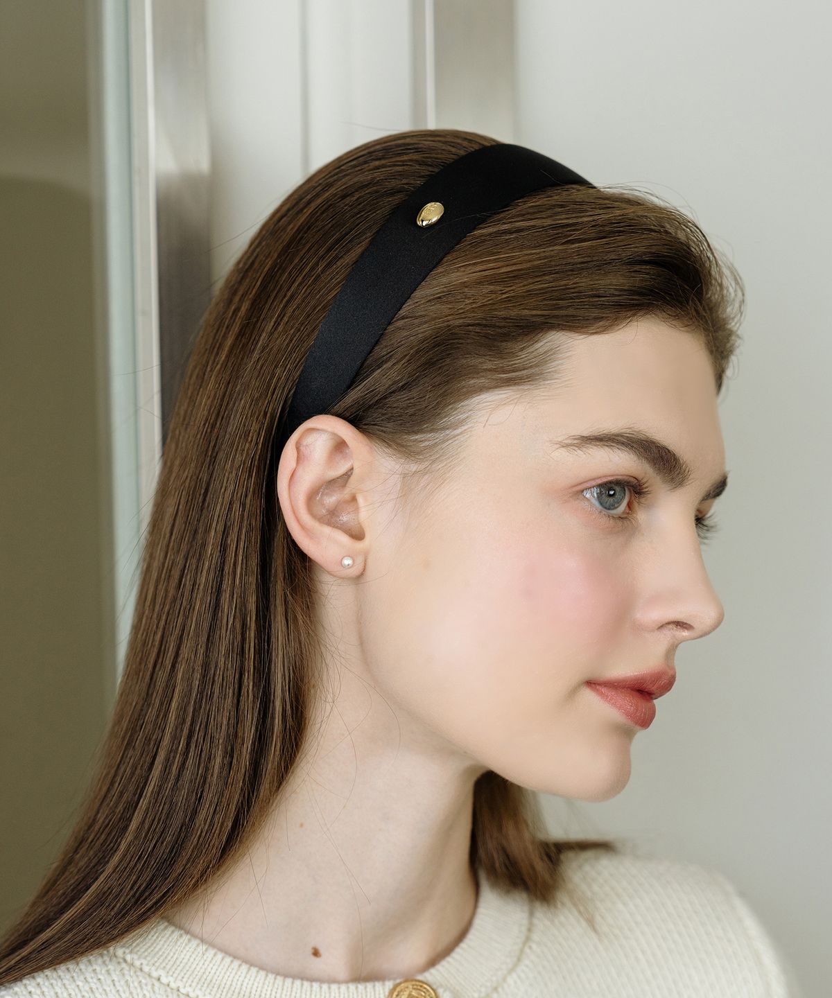 하스(HAS) HFS002 Classic logo satin wide hairband