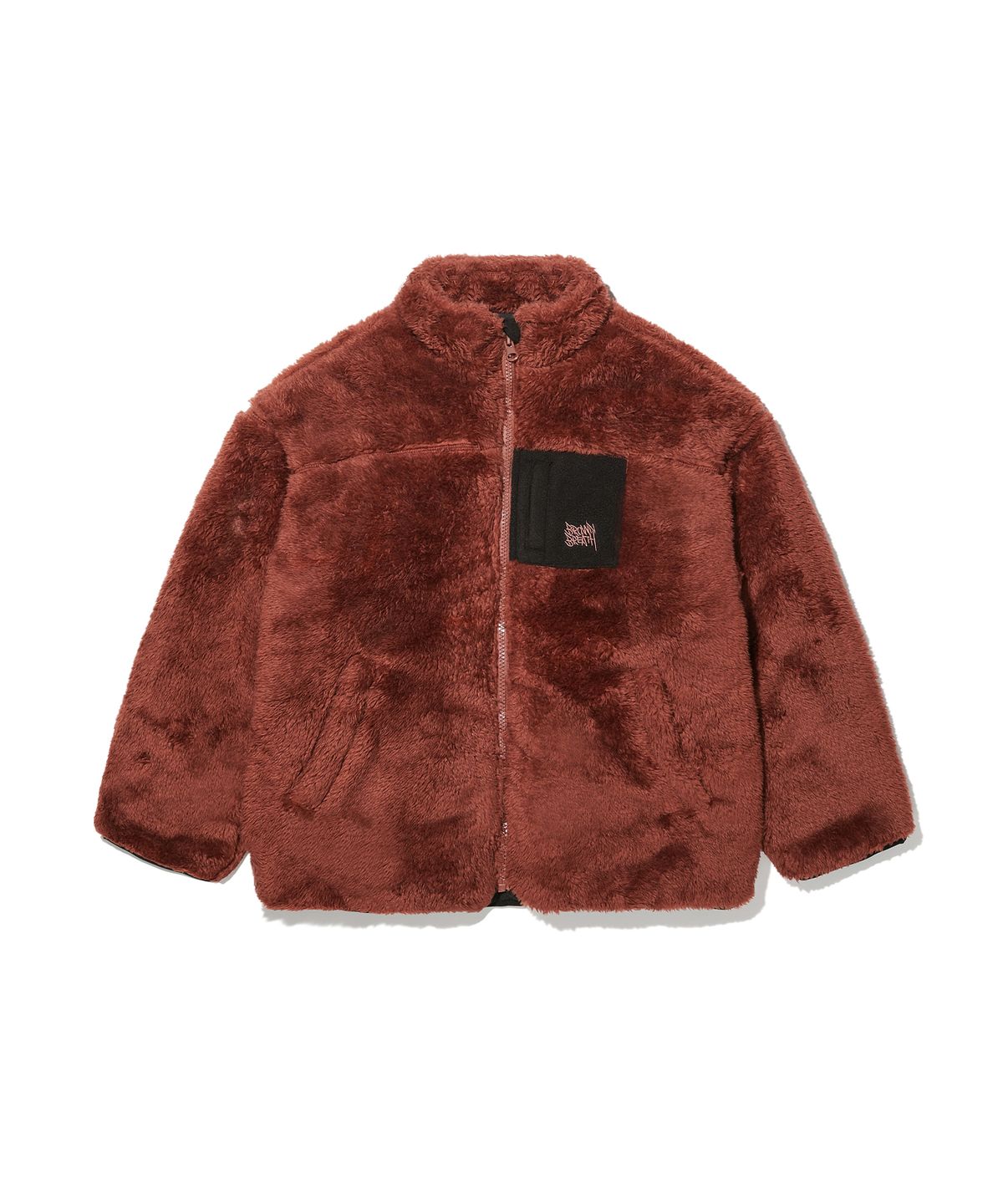 브라운브레스 키즈(BROWNBREATH KIDS) KIDS TAG SHEARING POCKET JACKET - BRICK RED