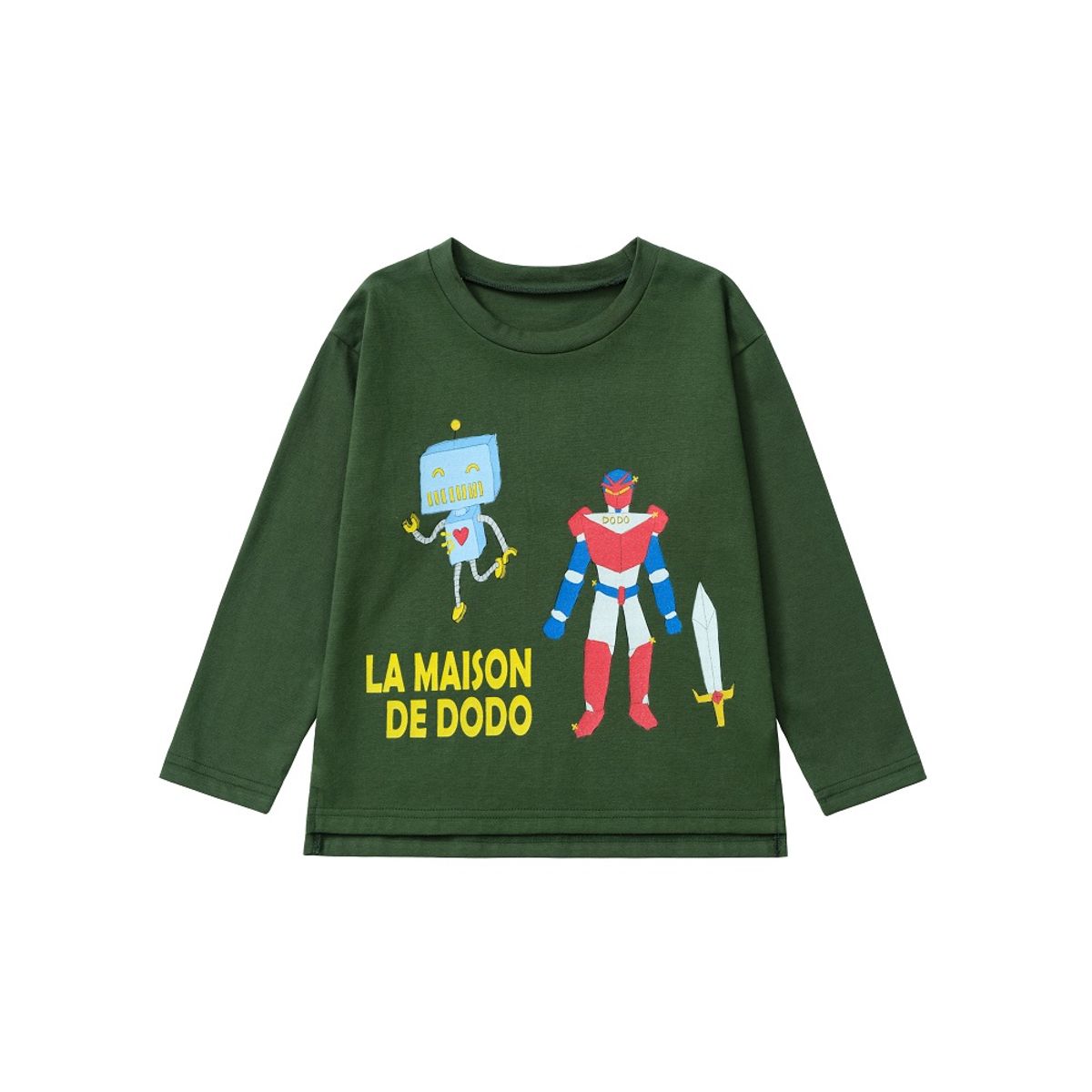 라메종드도도(LA MAISON DE DODO) Simply Dodo T-Shirt with Robots (Dark Moss Green)  긴팔티셔츠