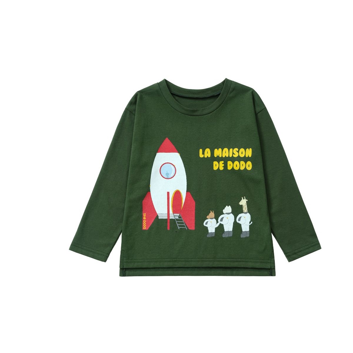 라메종드도도(LA MAISON DE DODO) Simply Dodo T-Shirt with Astronauts (Dark Moss Green)  긴팔티셔츠