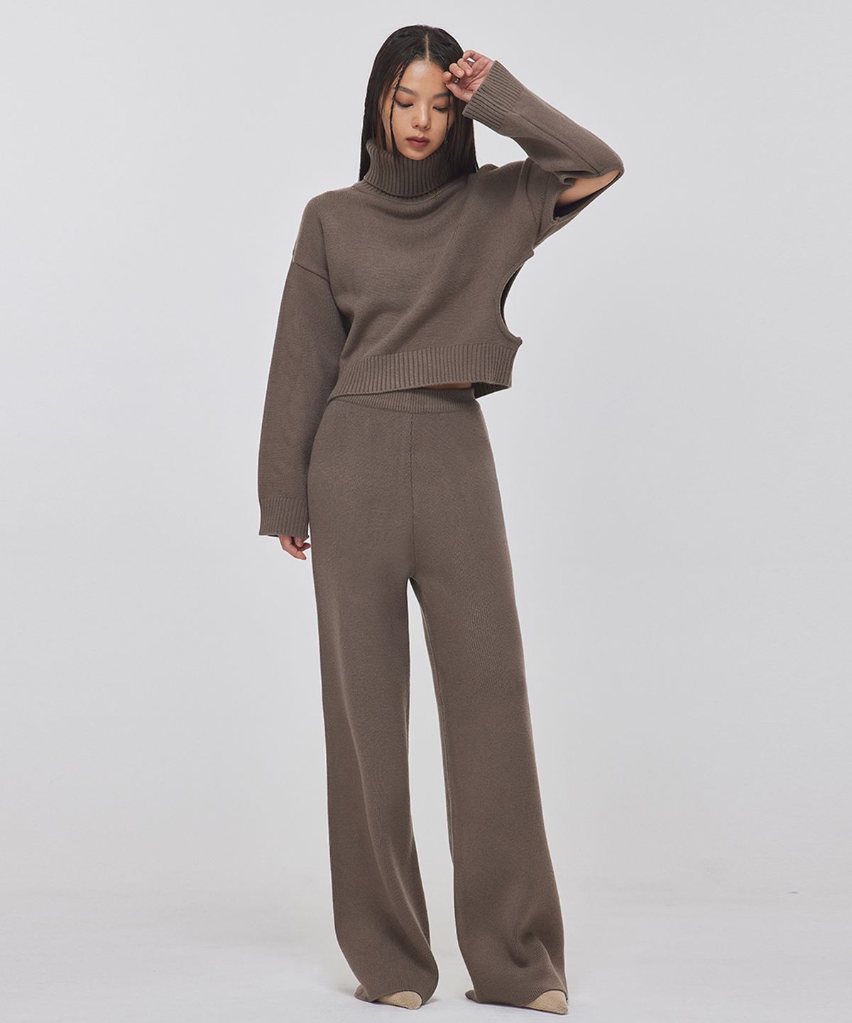 탑걸(TOPGIRL) BANDING WIDE KNIT PANTS_T326BT700