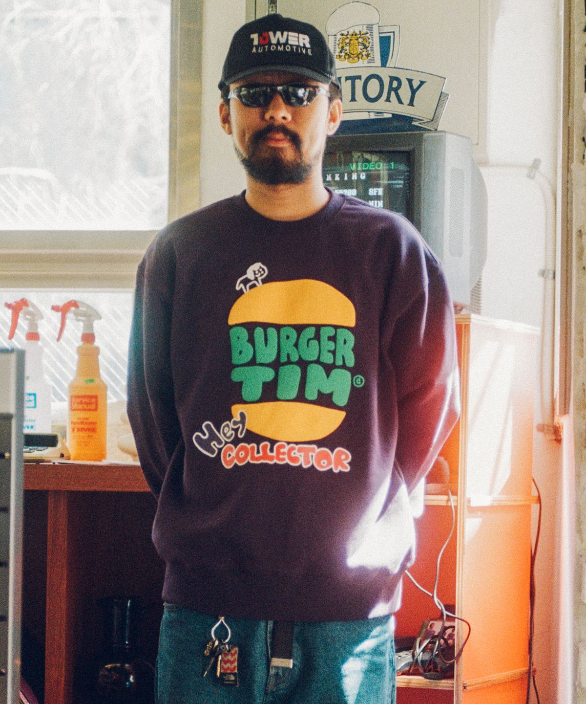 팀코믹스(TIMCOMIX) [TIMCOMIX X HEY COLLECTOR] TIM BURGER CREWNECK PURPLE ...