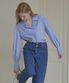 Jane Shirring Blouse - Blue