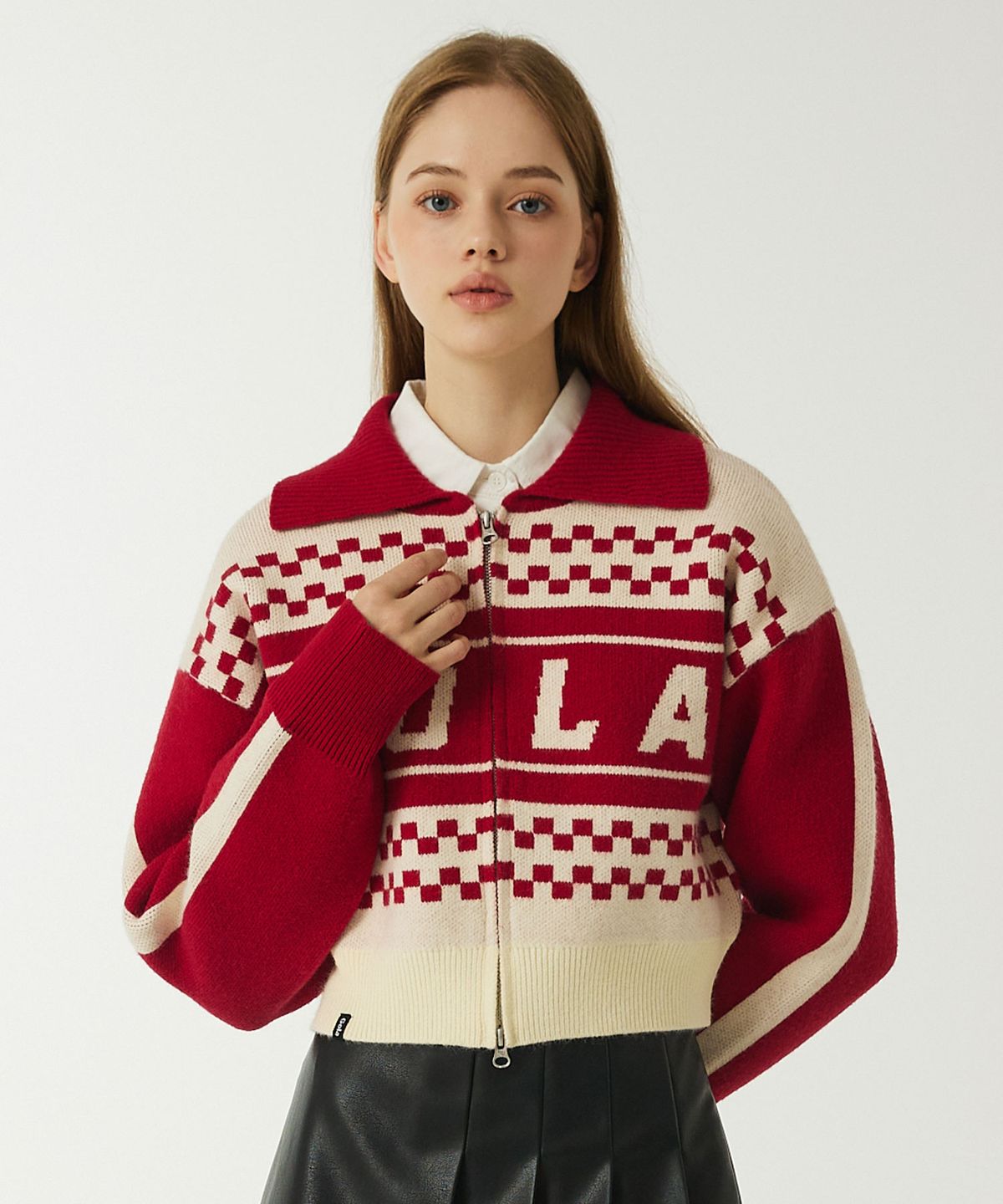 골라(GOLA) W CHECK CROP KNIT [2 COLOR]
