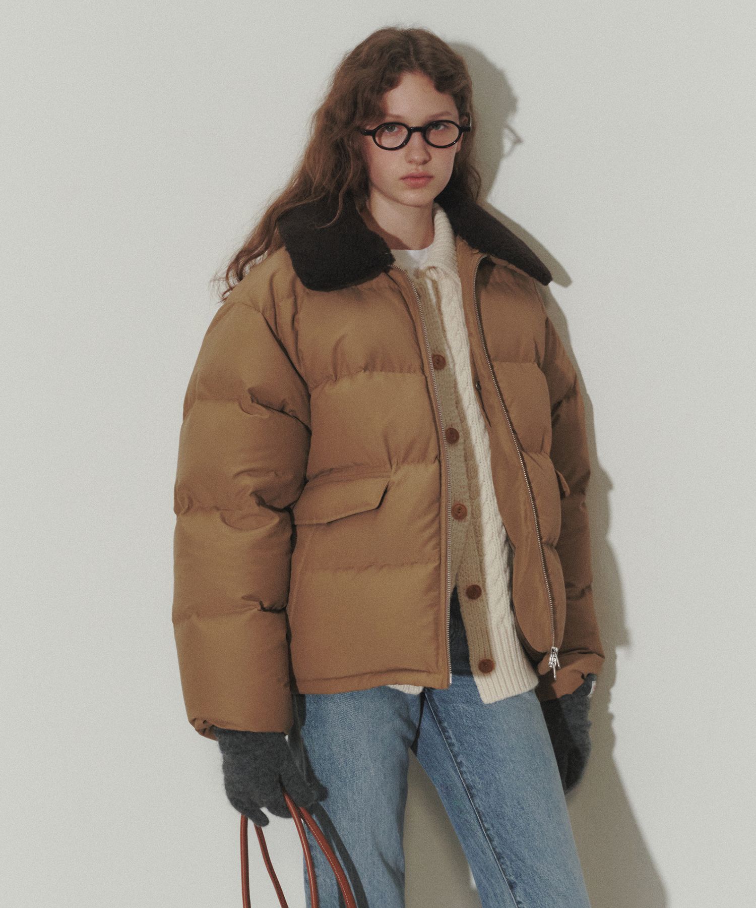 ★DUNST★UNISEX DETACHABLE SHEARLING COLLARED DOWN JACKET 던스트 - Dunst