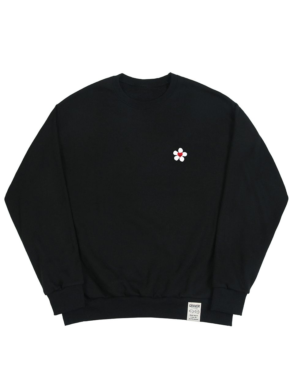 MUSINSA | GRAVER [UNISEX] Flower Heart Logo Smile