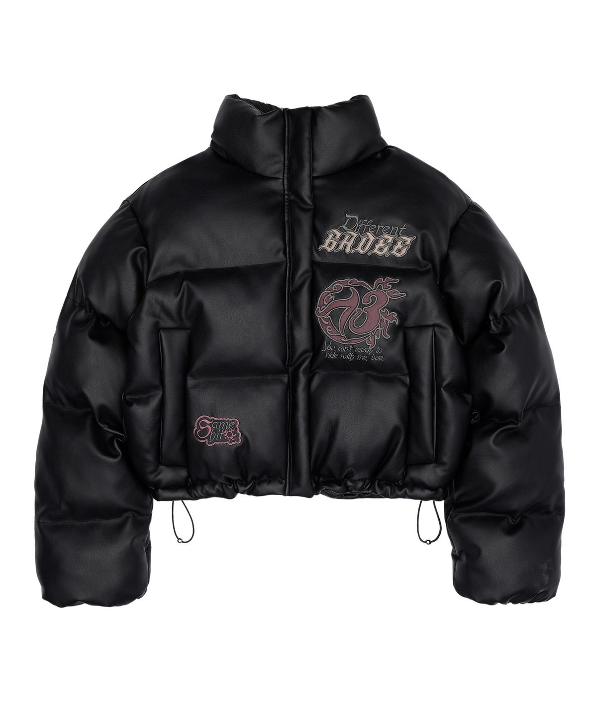 배디(BADEE) Gothic 13 Leather Puffer Jacket Black