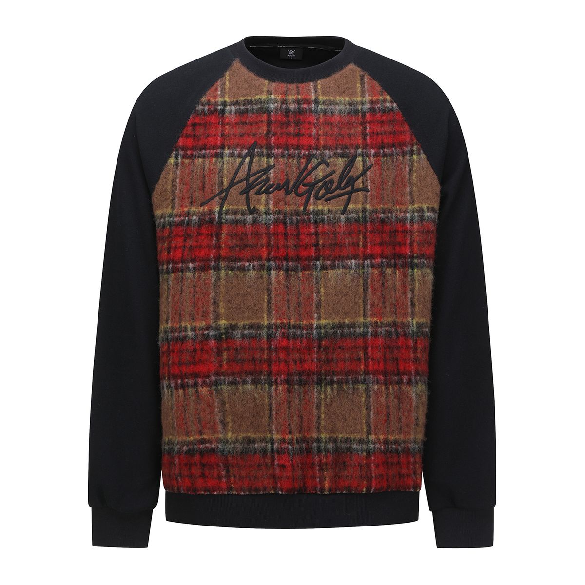 어뉴골프(ANEW GOLF) MEN CHECK POINT SWEATSHRT_BK
