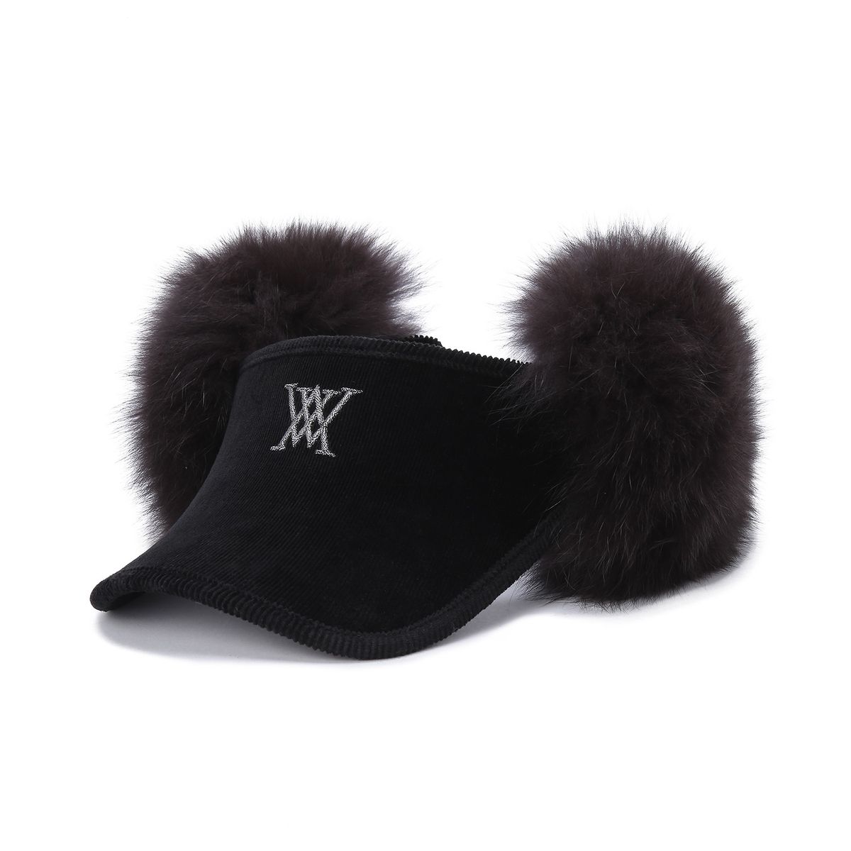 어뉴골프(ANEW GOLF) (W) REAL FUR SNOW WINTER VISOR_BK