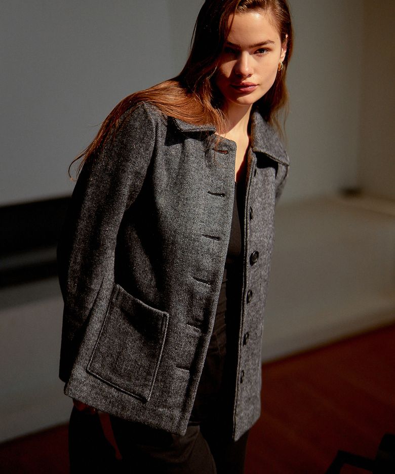 Holiday wool single-button jacket