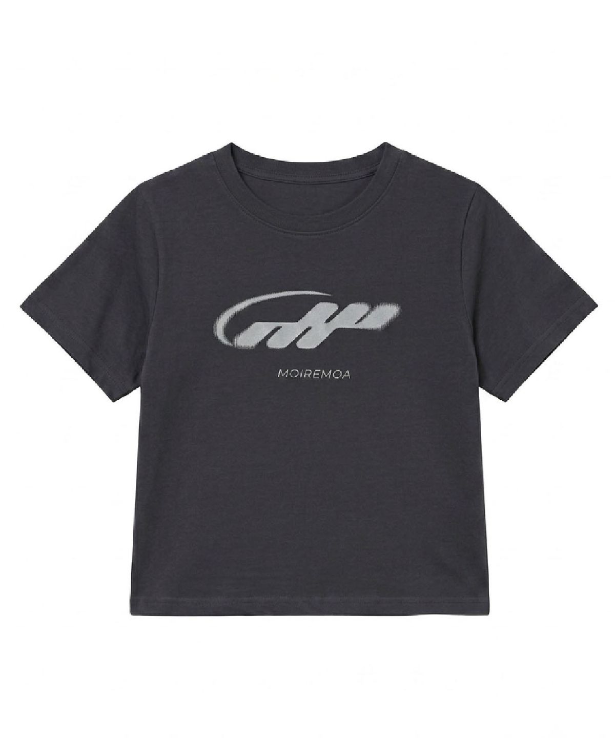 무아르모아(MOIREMOA) MM crop tee-charcoal