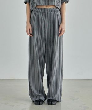 dotted S/T wide pants - black