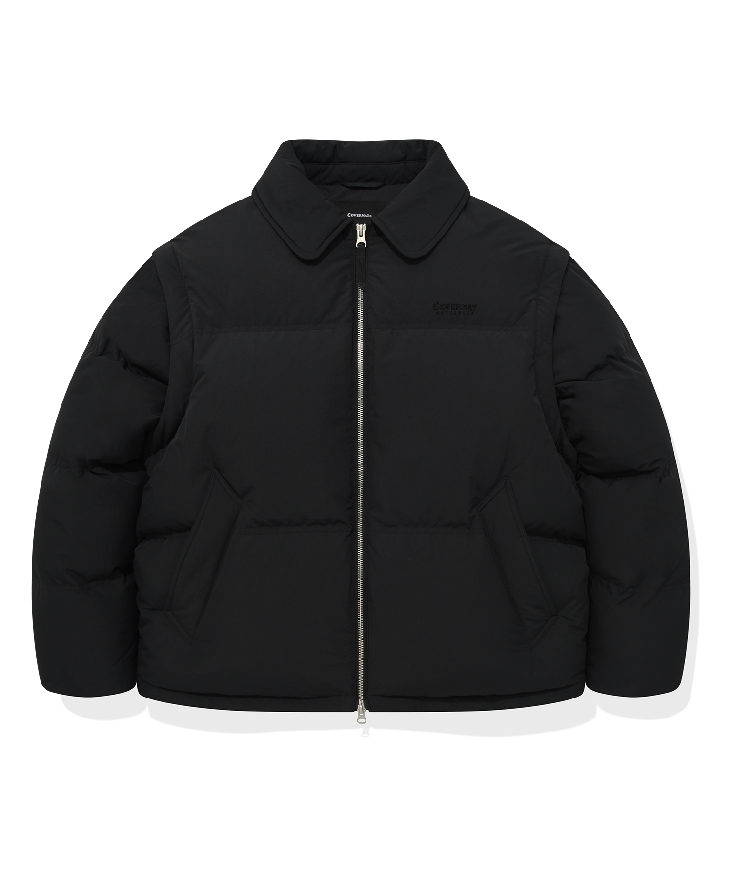 [COVERNAT]★RDS DETTACHEABLE COLLAR DOWN SHORT PUFFER MUSINSA | COVERNAT RDS Detachable Collar Down Short Puffer Black