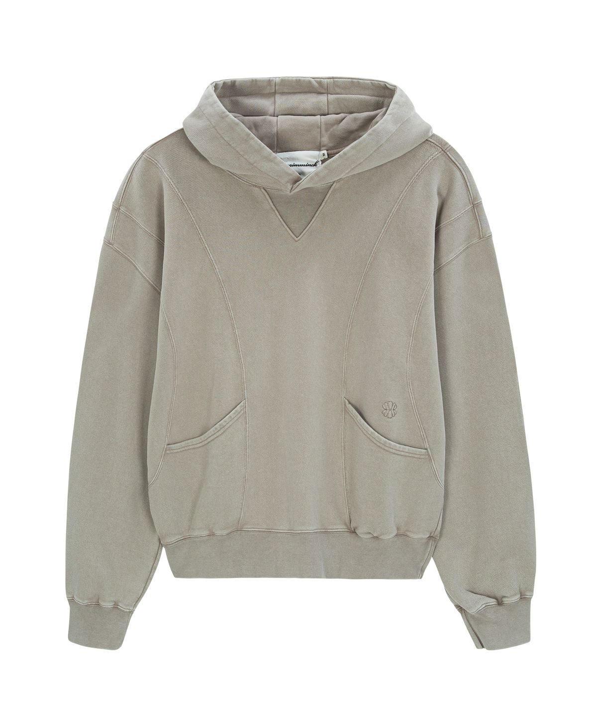 언지미크(UNGIMMICK) WASHED PANELLED HOODIE (BEIGE)