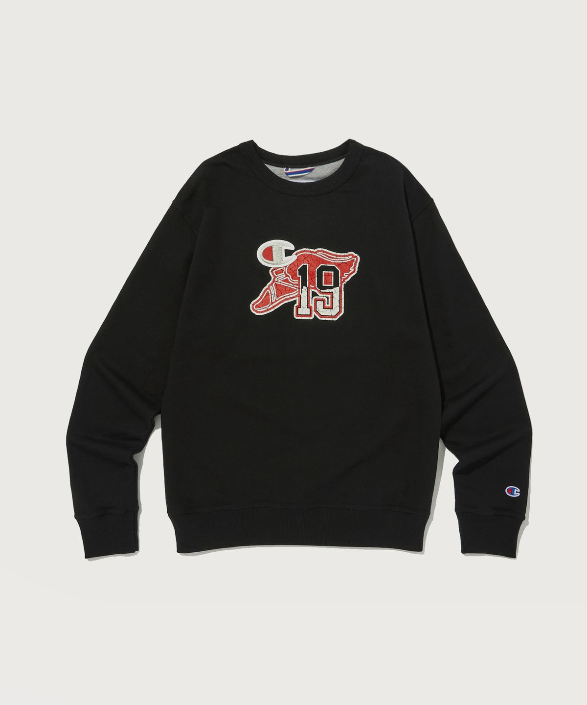 챔피온(CHAMPION) 그래픽 파워블렌드 스웨트셔츠 Black