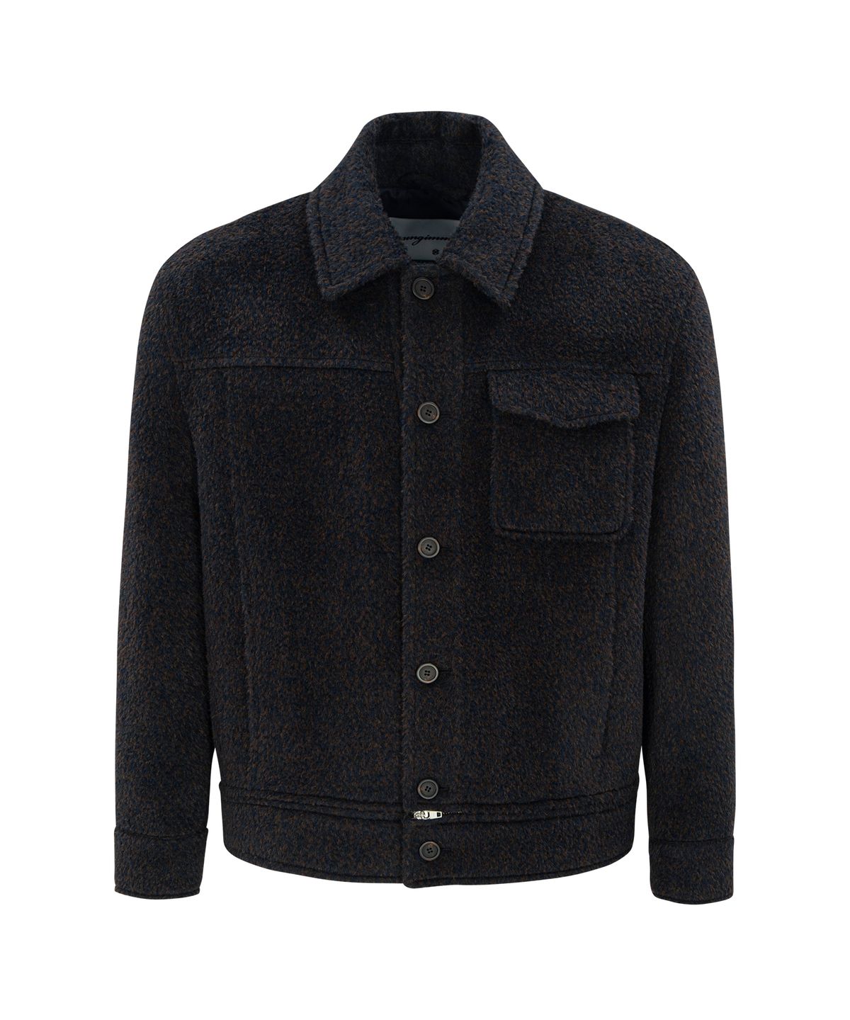 언지미크(UNGIMMICK) TWO TONE ALPACA WOOL JACKET (NAVY BROWN)