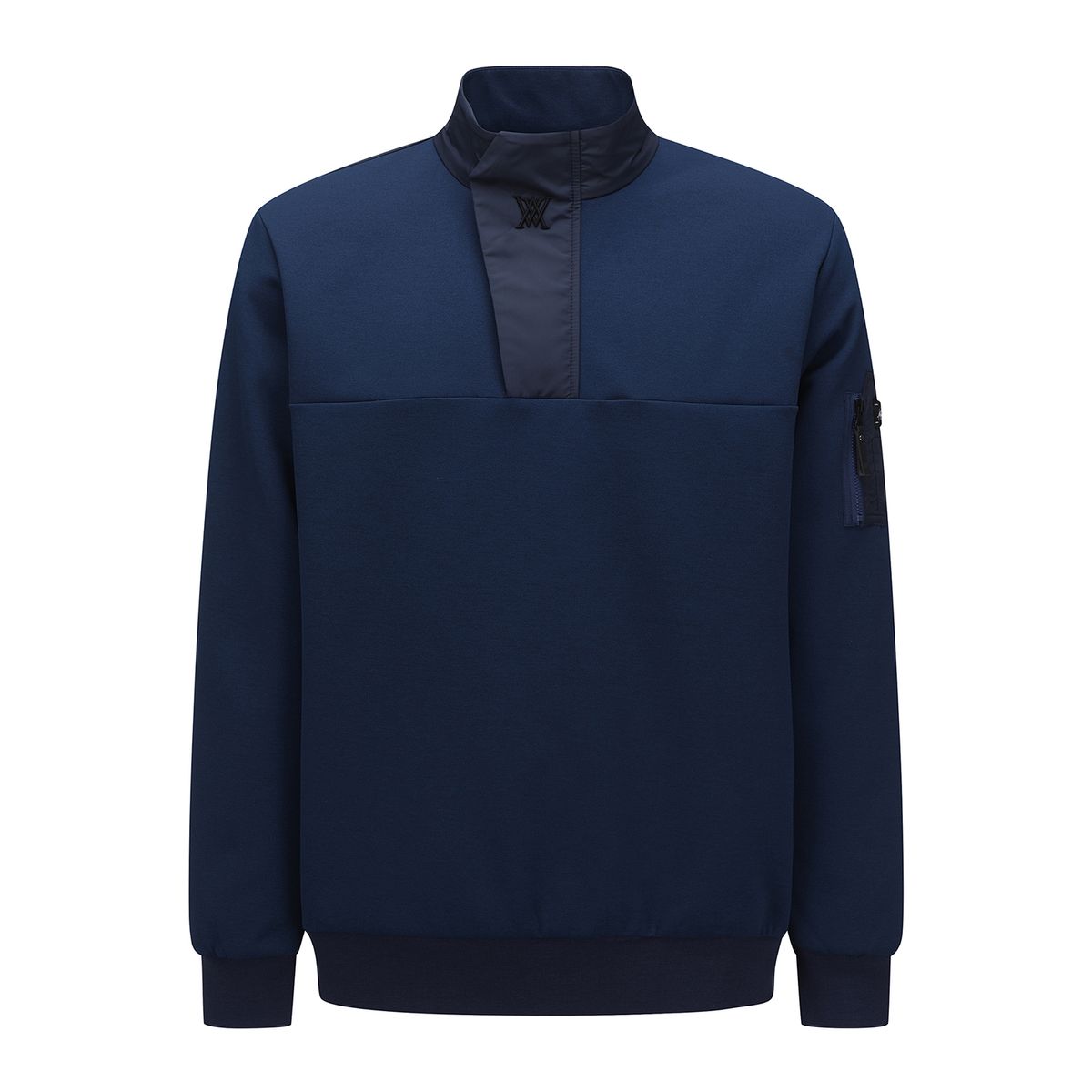 어뉴골프(ANEW GOLF) MEN WOVEN BLOCK HALF ZIP LONG T-SHIRT_IB