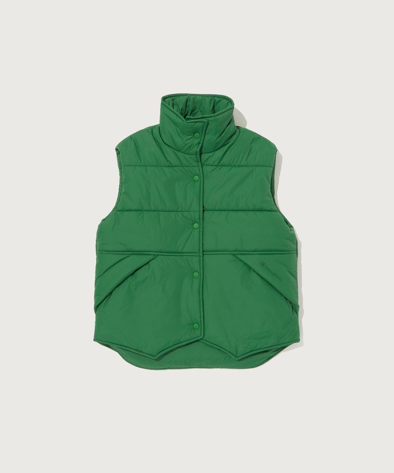 여성 타프타 패딩 베스트 Normal Green