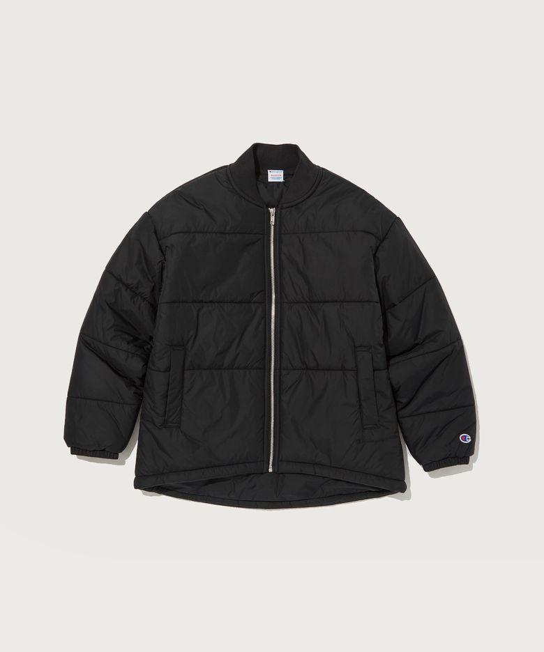 여성 언발란스 타프타 패딩 자켓 Black