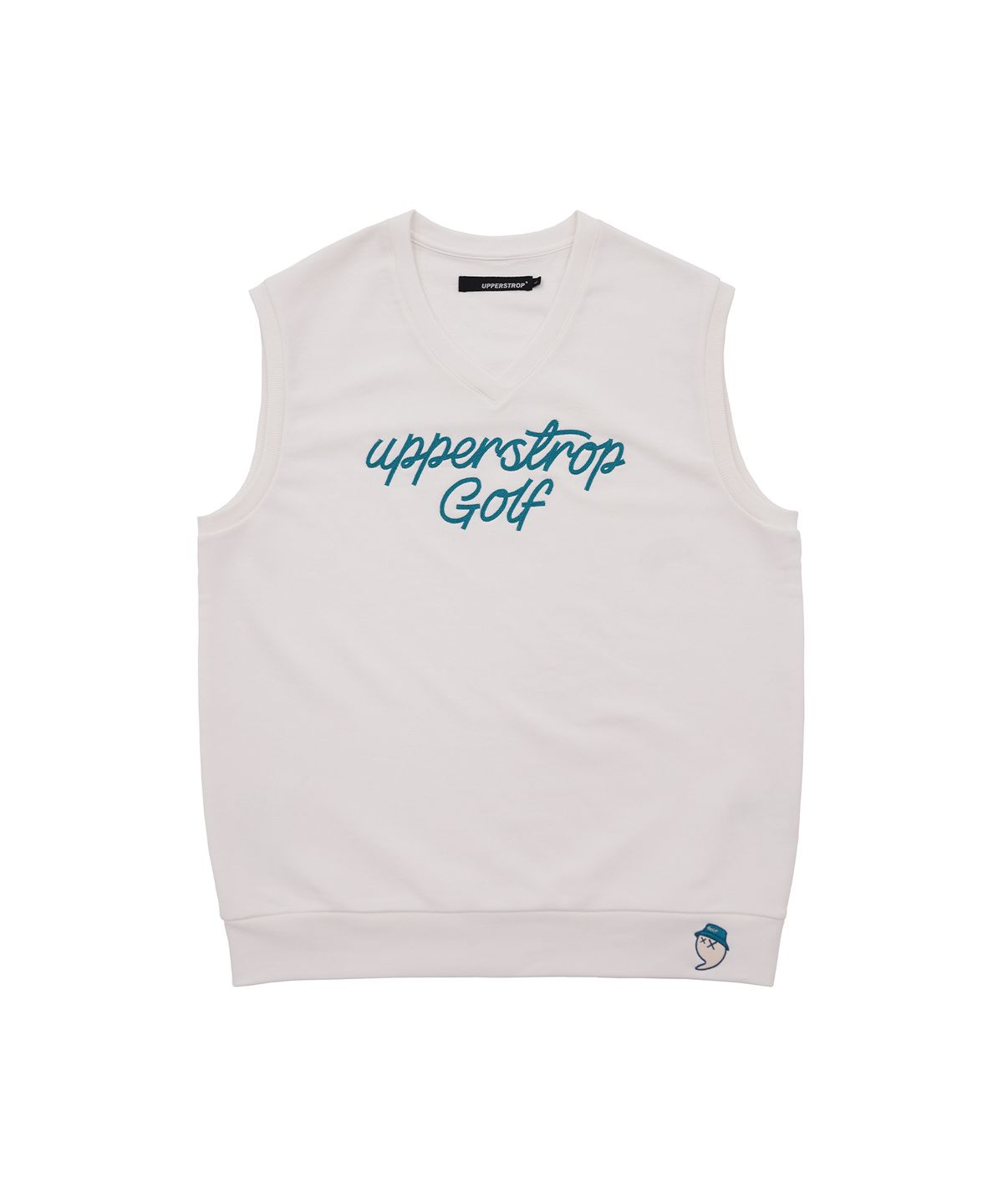 어퍼스트롭 골프(UPPERSTROP GOLF) [UP3108] UPST GOLF 레터링 로고 브이넥 베스트 아이보리