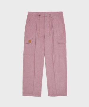 코듀로이 카고 원턱 와이드 팬츠 핑크
