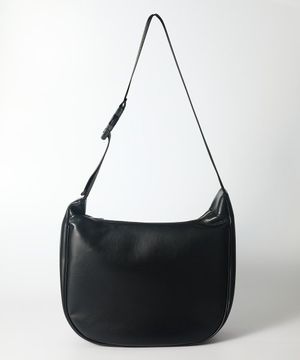 Leather messenger bag - Black