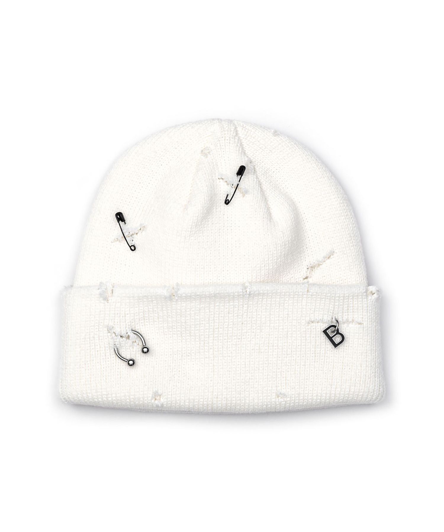ニットキャップ・ビーニー BLACKBLOND Bibbidi lip piercing custom beanie black 232BN003 MUSINSA | BLACKBLOND Vivid Lip Piercing Custom Beanie (White)