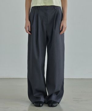mono Basic wide pants-gray