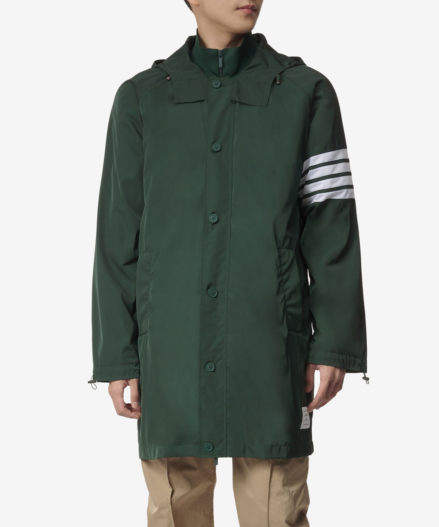 MUSINSA公式 | THOM BROWNE 4バーハイネックフードコート - グリーン